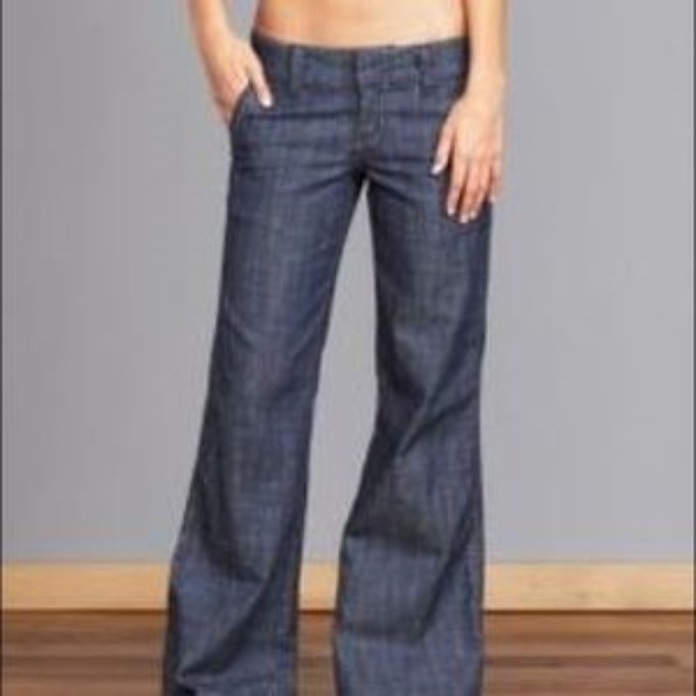 BCBGeneration Dark Wash Sailor Front Wide Jeans 25